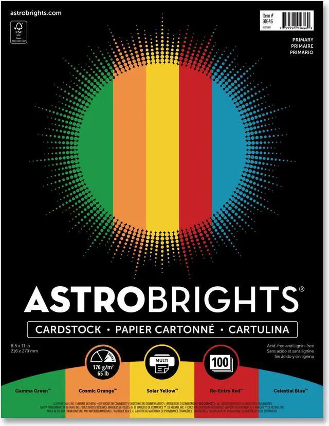 Alt view image 3 of 8 - Astrobrights Cardstock Paper 65 lbs 8.5" x 11" 91646