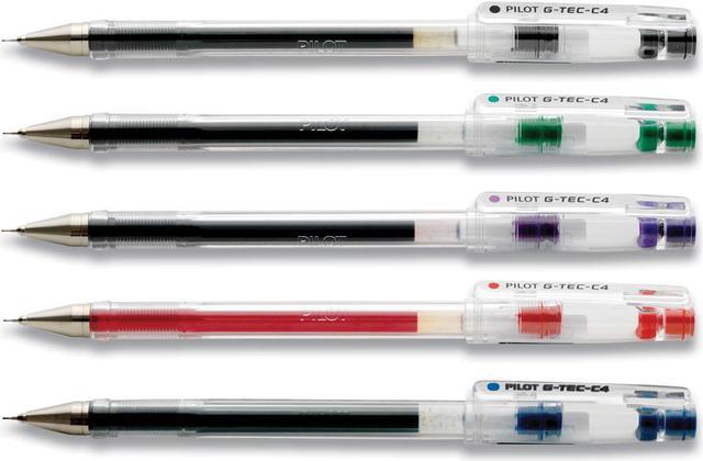 Alt view image 3 of 3 - Pilot G-Tec-C4 Gel Rolling Ball Pen, Ultra Fine Point 0.4 mm, Assorted, 5/Pack
