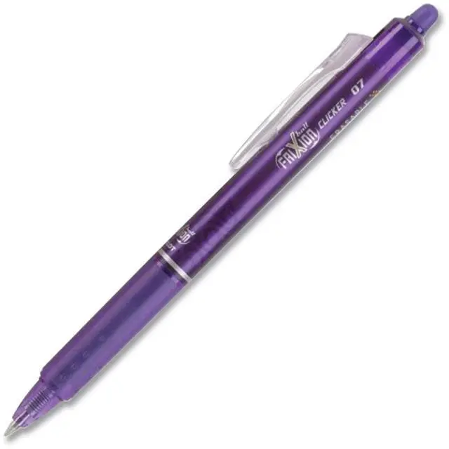Alt view image 3 of 3 - FriXion 31455 Pilot FriXion Clicker Erasable Gel Pens, Fine Pen Point Type - 0.7 mm Pen Point Size - Needle Pen Point Style - Purple Gel-based Ink - 1Each
