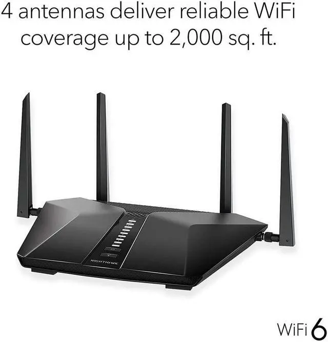Alt view image 8 of 11 - NETGEAR Nighthawk AX6 RAX50 IEEE 802.11ax Ethernet Wireless Router RAX50100NAS