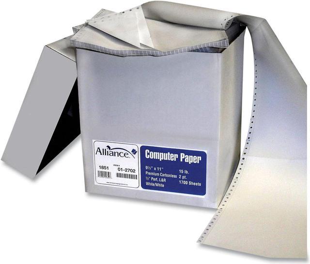 9-1/2 x 11 Carbonless 2-Ply White/White Computer Paper with Left & Right  Perforations (1700 Sheets per Case) 