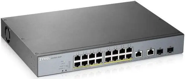 Alt view image 9 of 11 - ZyXEL GS1350-18HP 16-Port Gigabit Smart Nebula Cloud Managed PoE Switch, 16 PoE+ Ports at 250W with 2 SFP Uplinks