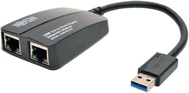 Alt view image 8 of 17 - Tripp Lite U336-002-GB USB 3.0 to Dual Port Gigabit Ethernet Adapter 10/100/1000 Mbps