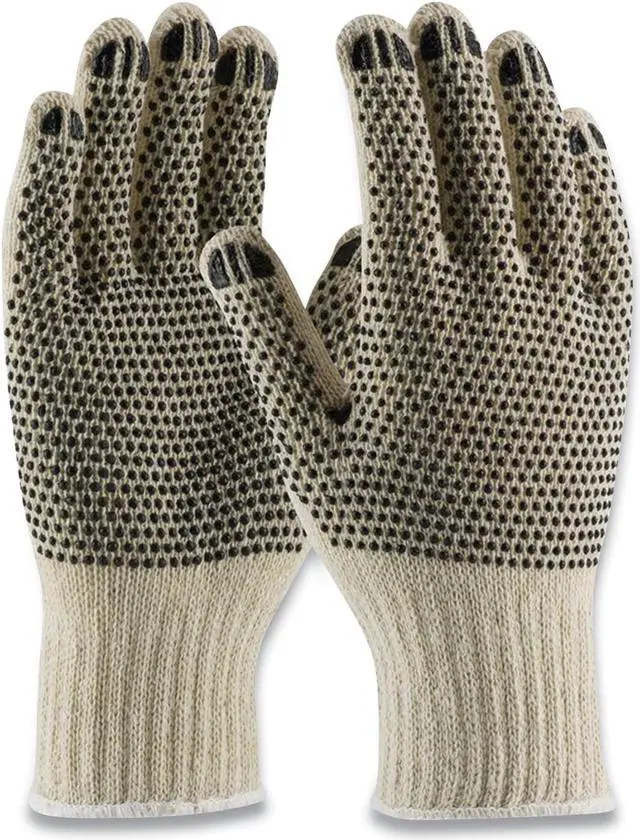 Main image of PVC-Dotted Cotton/Polyester Work Gloves Small Gray/Black 12 Pairs 36110PDDS