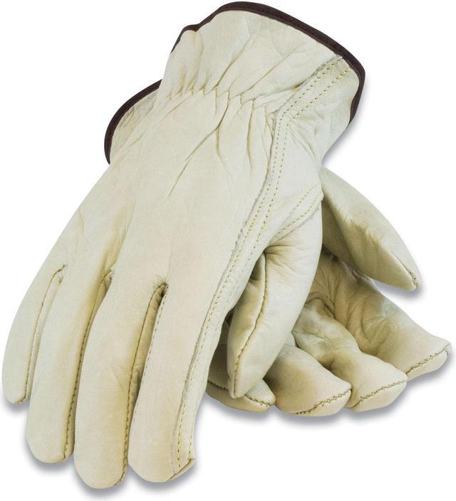 Economy Grade Top-Grain Cowhide Leather Drivers Gloves, Small, Tan