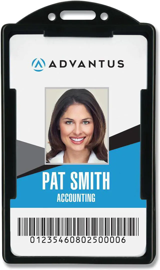 Alt view image 7 of 14 - Advantus Vertical ID Card Holders 2 1/8 x 3 3/8 Black 25 per Pack 75657