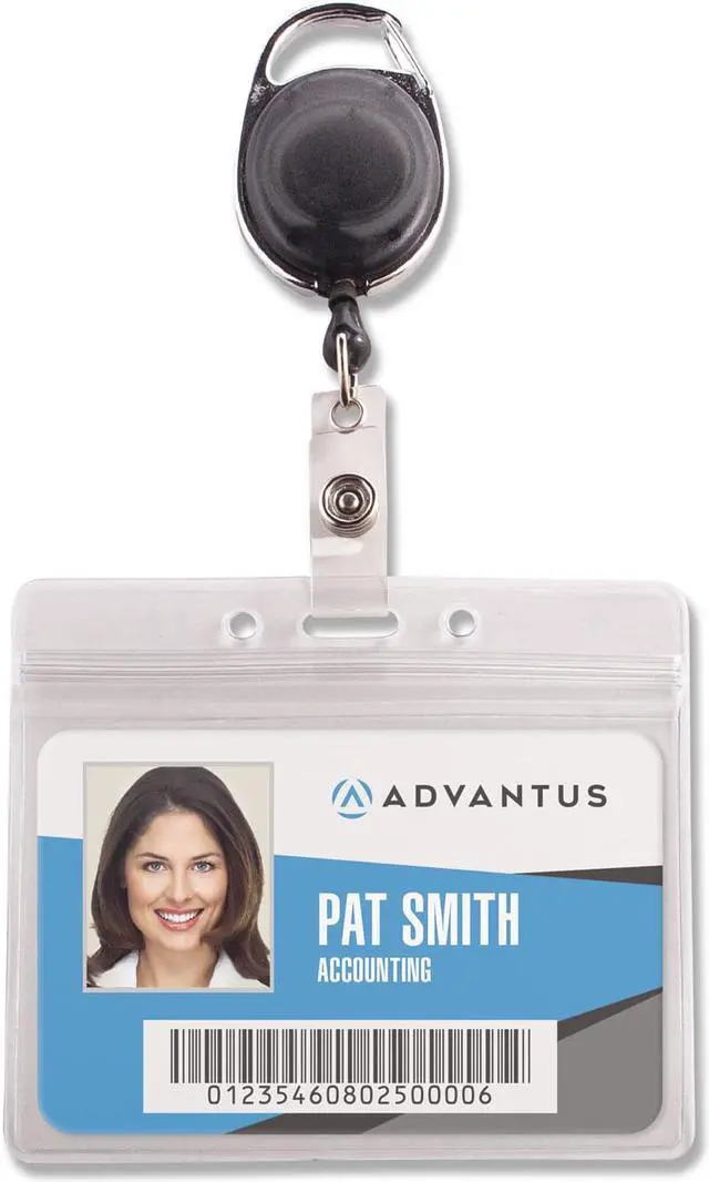 Alt view image 5 of 14 - Advantus Badge Reel Holder Combo Pack - Horizontal - Vinyl - 10 / Pack - Black/Clear  AVT91130