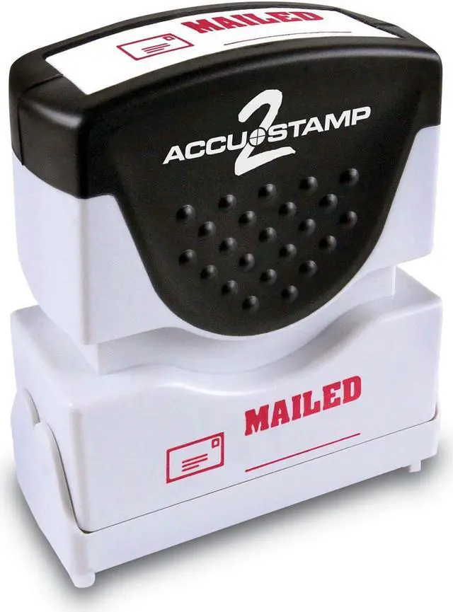 Alt view image 2 of 7 - Accustamp2 035586 1 5/8 x 1/2 Red Mailed Accustamp2 Shutter Stamp with Microban