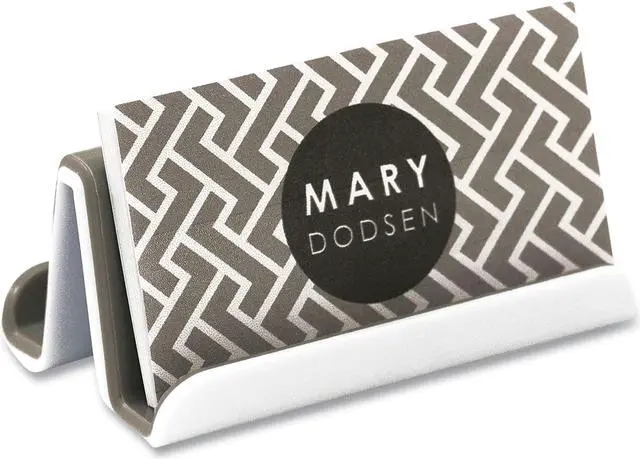 Alt view image 2 of 3 - Advantus Fusion Double-Sided Business Card Holder Gray/White 37523