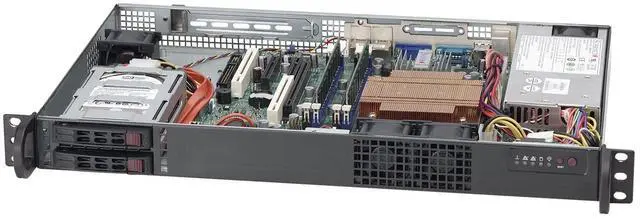 Alt view image 6 of 7 - Supermicro CSE-510T-203B Supermicro Case CSE-510T-203B 1U High-Efficiency Low Noise 2.5inch Drive Bay 200W Black