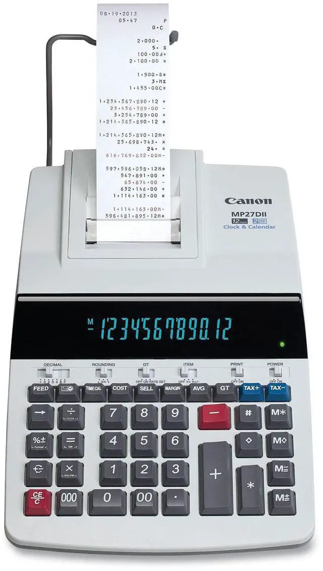 Alt view image 9 of 9 - Canon 12-Digit Calculator w/Printing 8-7/8"x13"x3" Beige MP27DII