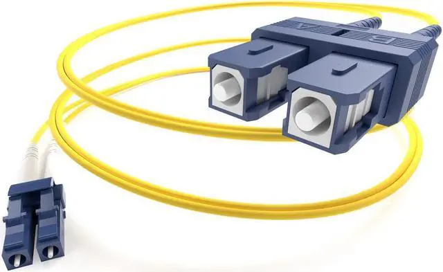 Alt view image 4 of 4 - 7 Meter Fiber Optic Patch Cable, LC-SC, 9/125 Singlemode Duplex, PVC OFNR Jacket, Yellow