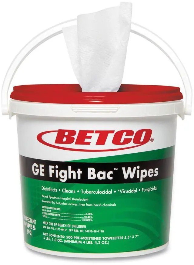 Main image of GE Fight Bac Disinfecting Wipes 5.5 x 7 Unscented 500/Pack 392F100