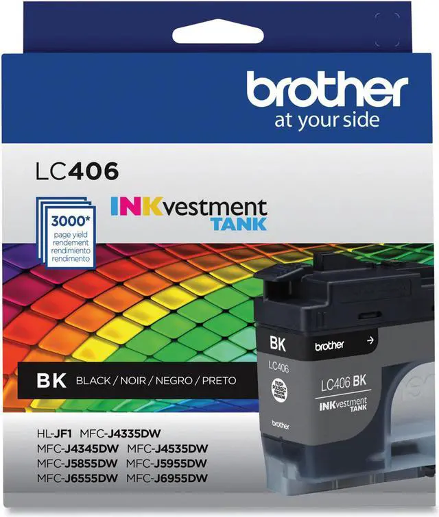 Alt view image 4 of 19 - Brother LC406BKS INKvestment Ink 3000 Page-Yield Black