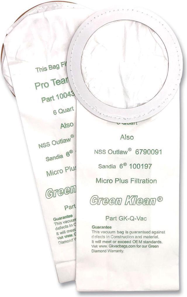 Replacement Vacuum Bags, Fits NSS Outlaw/ProTeam QuarterVac/Sandia/Sanitaire, 10/Pack Replacement Vacuum Bags, Fits NSS Outlaw/ProTeam QuarterVac/Sandia/Sanitaire, 10/Pack