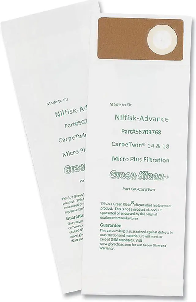 Main image of Replacement Vacuum Bags Fits Advac/Lindhaus/Minuteman Phenom/Nilfisk Carpetwin 10/Pack GKCARPTWNP