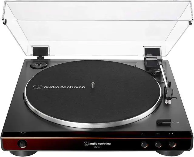 Alt view image 8 of 15 - Audio-Technica AtLP60XBW Fully Automatic Belt-Drive Stereo Turntable Brown/Black