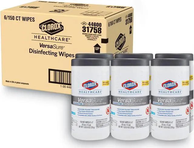Alt view image 2 of 2 - VersaSure Cleaner Disinfectant Wipes, 1-Ply, 6 3/4" x 8", White, 150 Towels/Can