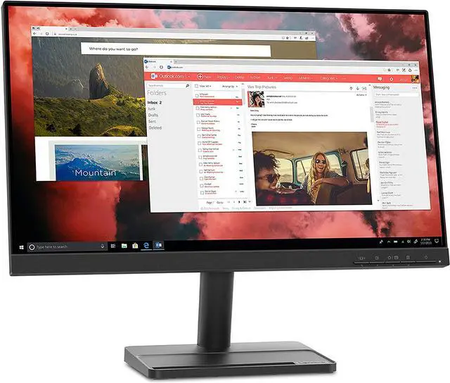Alt view image 8 of 20 - Lenovo L22e-30 22" (21.5" Viewable) Full HD 1920 x 1080 75Hz AMD FreeSync HDMI D-Sub Tilt Monitor