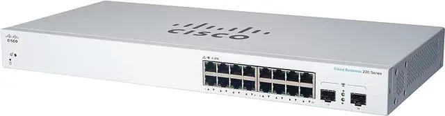 Main image of Cisco Business CBS220-16P-2G Smart Switch | 16 Port GE | PoE | 2x1G SFP | 3-Year Limited Hardware Warranty (CBS220-16P-2G-NA)