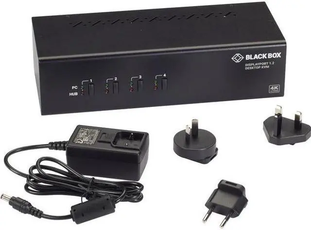 Main image of Black Box KV6224DP KVM Switch - Dual-Monitor, DisplayPort 1.2, 4K 60Hz, USB 3.0 Hub, Audio