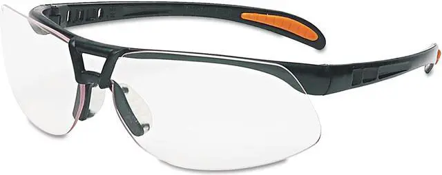 Alt view image 2 of 3 - Protégé Eyewear, Clear Lens, Polycarbonate, Hc, Metallic Black Frame, Nylon