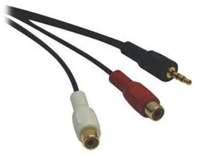Alt view image 8 of 9 - Tripp Lite 3.5 mm Mini Stereo to 2 RCA Audio Y Splitter Adapter Cable (M/F), 6 in. (P315-06N)