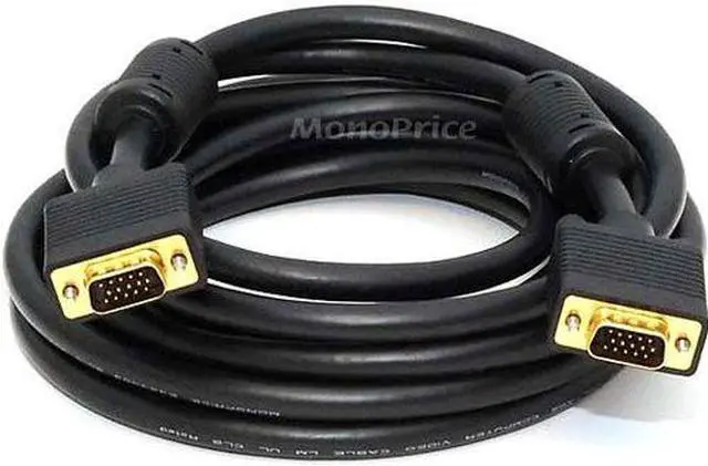 Alt view image 8 of 12 - Monoprice Super VGA Cable - 15 Feet - Male to Male With Ferrites For In-Wall Installation | Gold Plated, CL2 Rated
