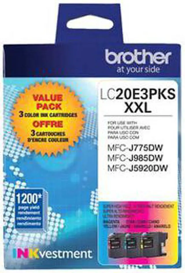 Alt view image 7 of 15 - Brother INKvestment Cyan Magenta Yellow Original Ink Cartridge LC20E3PKS