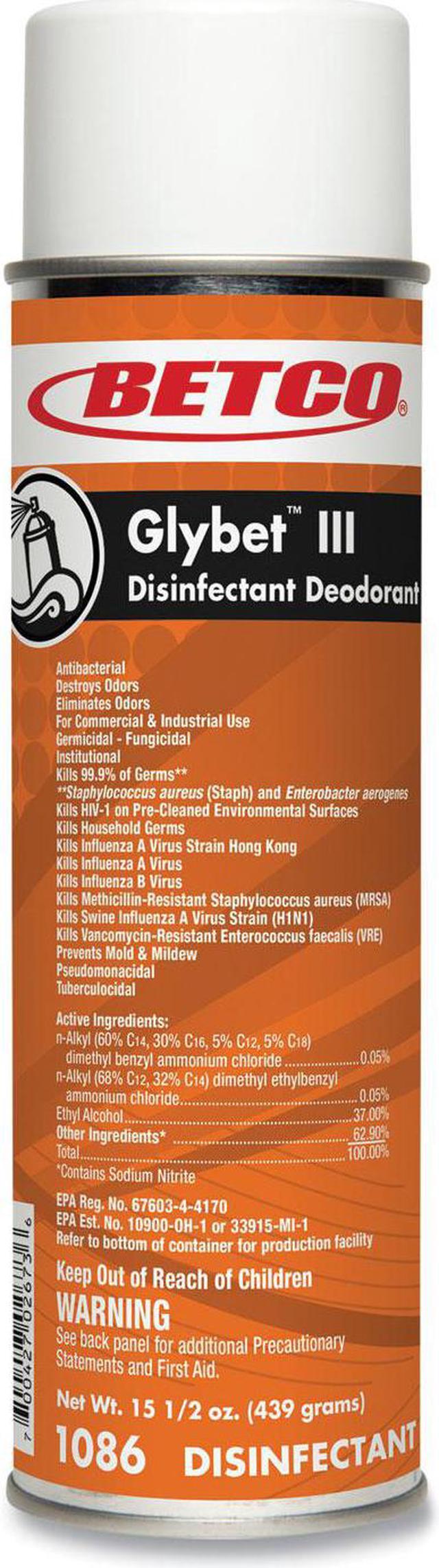 Glybet III Disinfectant, Citrus Bouquet Scent, 15.5 oz Aerosol Spray, 12/Carton Glybet III Disinfectant, Citrus Bouquet Scent, 15.5 oz Aerosol Spray, 12/Carton