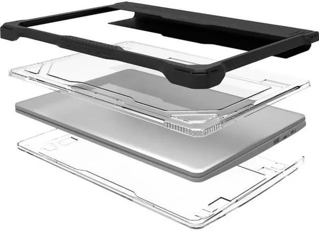 Alt view image 7 of 9 - MAXCases Extreme Shell-L For HP G7/G6 Chromebook Clamshell 14" Black-Clear PC HPESLG7EE14BCLR