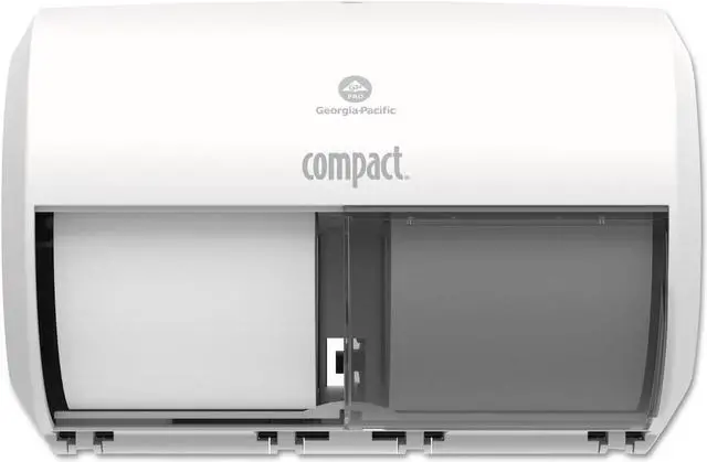 Alt view image 3 of 3 - Georgia Pacific Professional Compact Coreless Side-by-Side Double Roll Tissue Dispenser ,DISPENSER,SIDEBYSIDE,WH