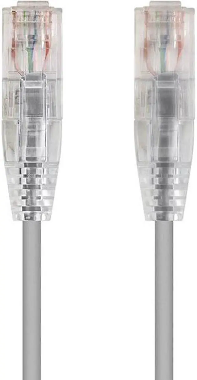Alt view image 7 of 8 - Monoprice Cat6 Ethernet Patch Cable - 14 feet - Gray | Snagless RJ45 Stranded 550MHz UTP CMR Riser Rated Pure Bare Copper Wire 28AWG - SlimRun Series