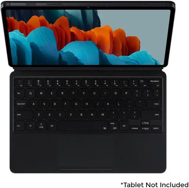 Alt view image 13 of 20 - Samsung Galaxy Tab S7+ Book Cover Keyboard - EF-DT970UBEGUJ Black