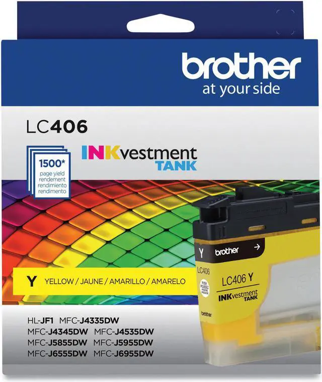 Alt view image 3 of 10 - Brother LC406YS INKvestment Ink 1500 Page-Yield Yellow