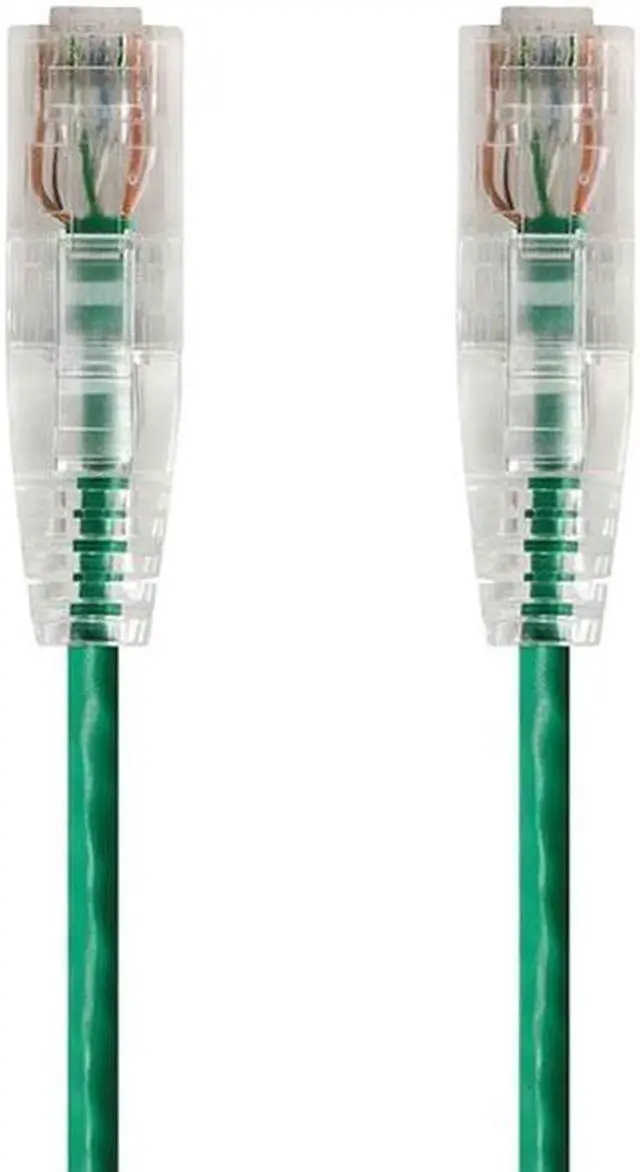 Alt view image 7 of 11 - Monoprice Cat6 Ethernet Patch Cable - 3 feet - Green | Snagless RJ45 Stranded 550MHz UTP CMR Riser Rated Pure Bare Copper Wire 28AWG - SlimRun Series