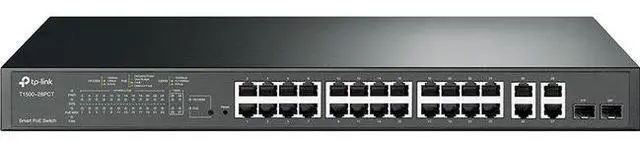 Alt view image 4 of 15 - TP-Link 24-Port 10/100Mbps + 4-Port Gigabit Smart PoE+ Switch - 24 Ports - Manageable - 2 Layer Supported - 2 SFP Slots - 18.80 W Power Consumption - 250 W PoE Budget - Optical Fiber, Twisted Pair - P