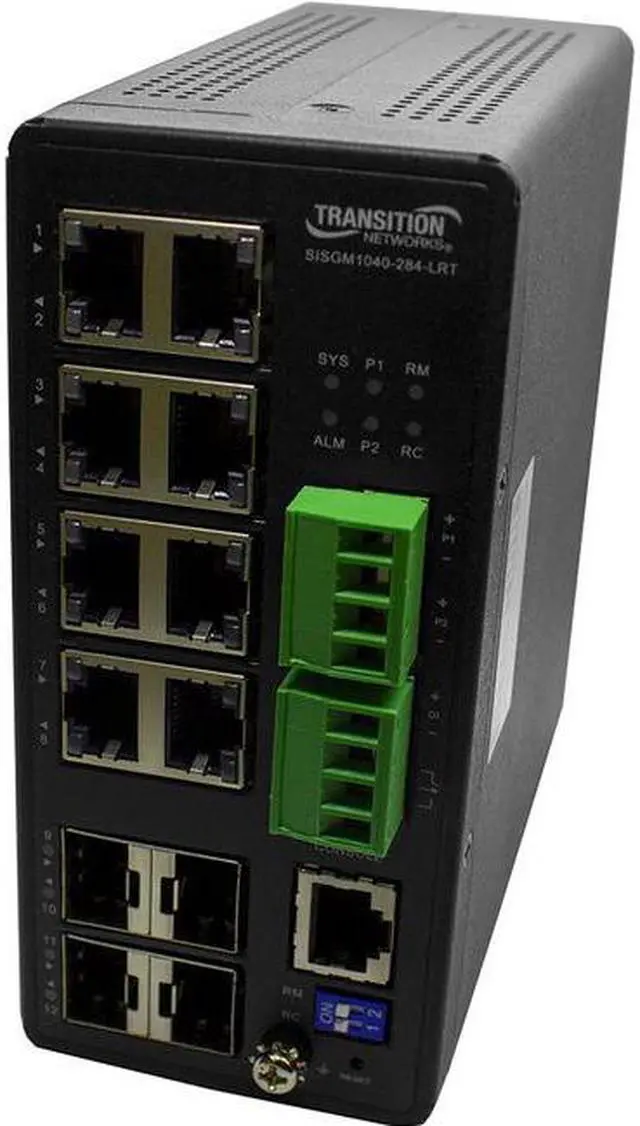 Main image of Transition Networks Managed Hardened Gigabit Ethernet Switch SISGM1040284LRT
