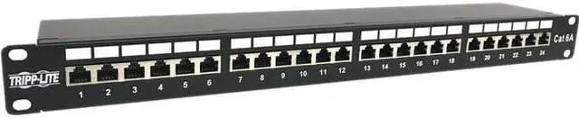 Alt view image 2 of 13 - Tripp Lite 24-Port Cat6a Shielded Patch Panel - 10 Gbps, STP, 110 Punch Down, RJ45, 1U, TAA