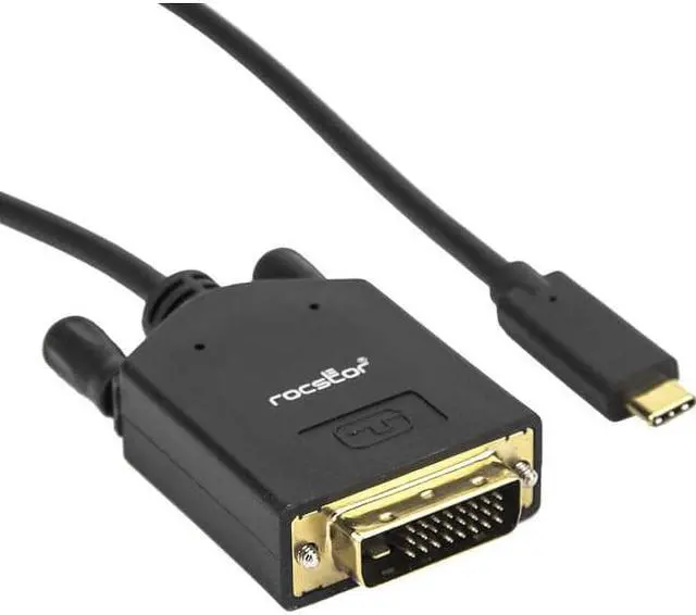 Alt view image 6 of 8 - Rocstor Y10C205-B1 6Ft Usb-C To Dvi-D M/M Cable Dual Link 2560X1600 Sngl 1920X1200