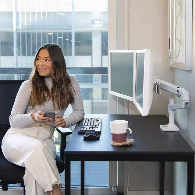 Alt view image 19 of 20 - ERGOTRON 45-489-026 LX Dual Direct Arm Desk Mount - 32-inch - Aluminum