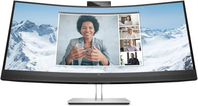 Alt view image 7 of 8 - HP 34" 75 Hz VA WQHD USB-C Conferencing Monitor 5 ms GtG (with overdrive) Curved E Series E34m G4