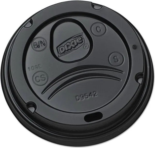Alt view image 2 of 6 - Lid for 12 to 20 oz. Hot Cup, Dome, Sip Through, Black, Pk1000 DIXIE D9542B