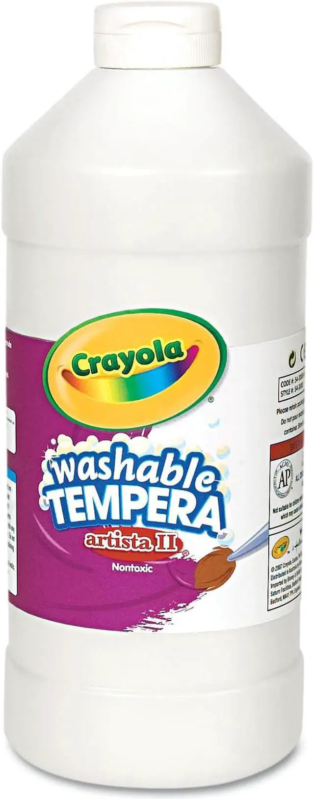 Alt view image 3 of 4 - Artista II Washable Tempera Paint, White, 32 oz 54-3132-053