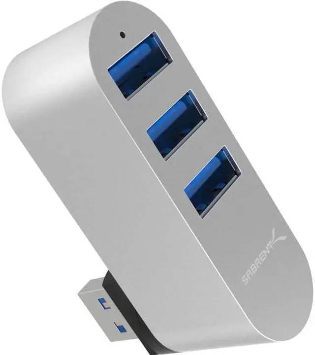Alt view image 8 of 9 - Sabrent Premium 3-Port Aluminum Mini USB 3.0 Hub [90°/180° Degree Rotatable] (HB-R3MC)