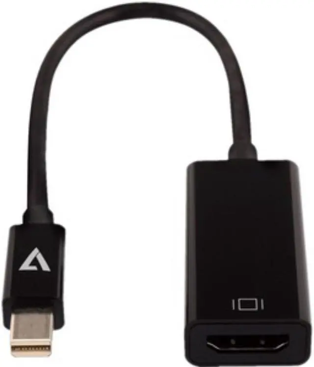 Alt view image 5 of 7 - V7 Mini DisplayPort to HDMI Adapter Black Slim CBLMH1BLKSL1E
