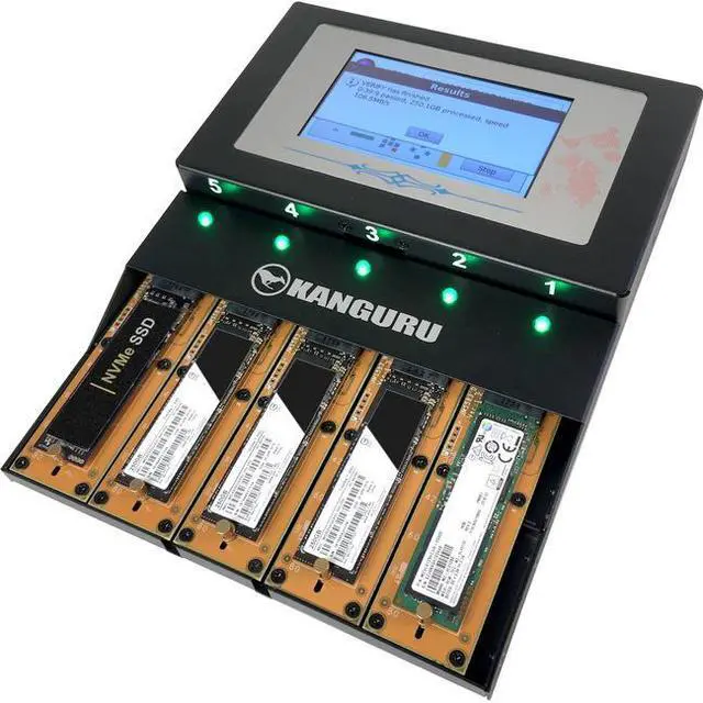 Alt view image 4 of 5 - Kanguru KanguruClone 4 M.2 NVMe SSD Duplicator - Standalone - TAA Compliant - 1 x Source Drive(s) Supported - 4 x Destination Drive(s) Supported - M.2 Drive Interface - USB 2.0