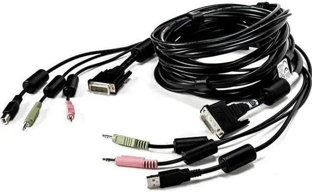 Alt view image 4 of 6 - Avocent 10 ft. USB keyboard, mouse & dual head HDMI video cable with speakers - Use with SC940H-001 CBL0119