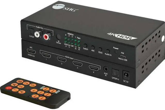 Alt view image 2 of 20 - Siig 4X1 Hdmi Seamless Quad-Split Multi-Viewer Switcher
