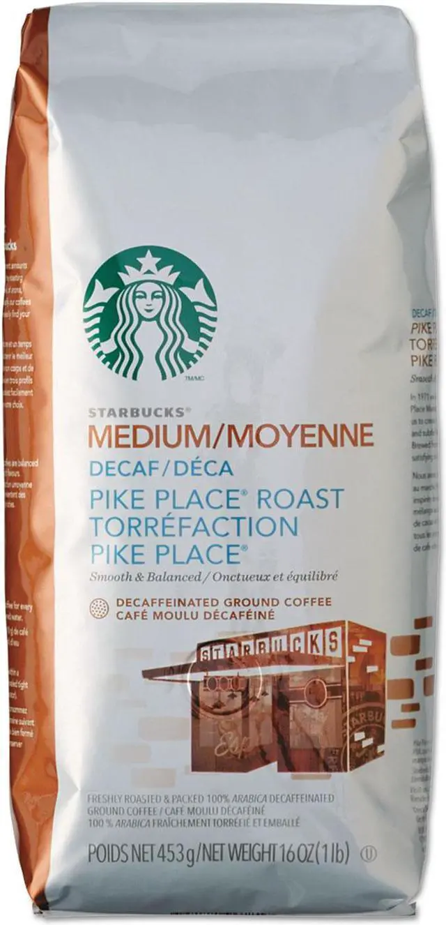 Alt view image 7 of 13 - Starbucks Coffee Ground Pike Place Decaf 1lb Bag 11029358